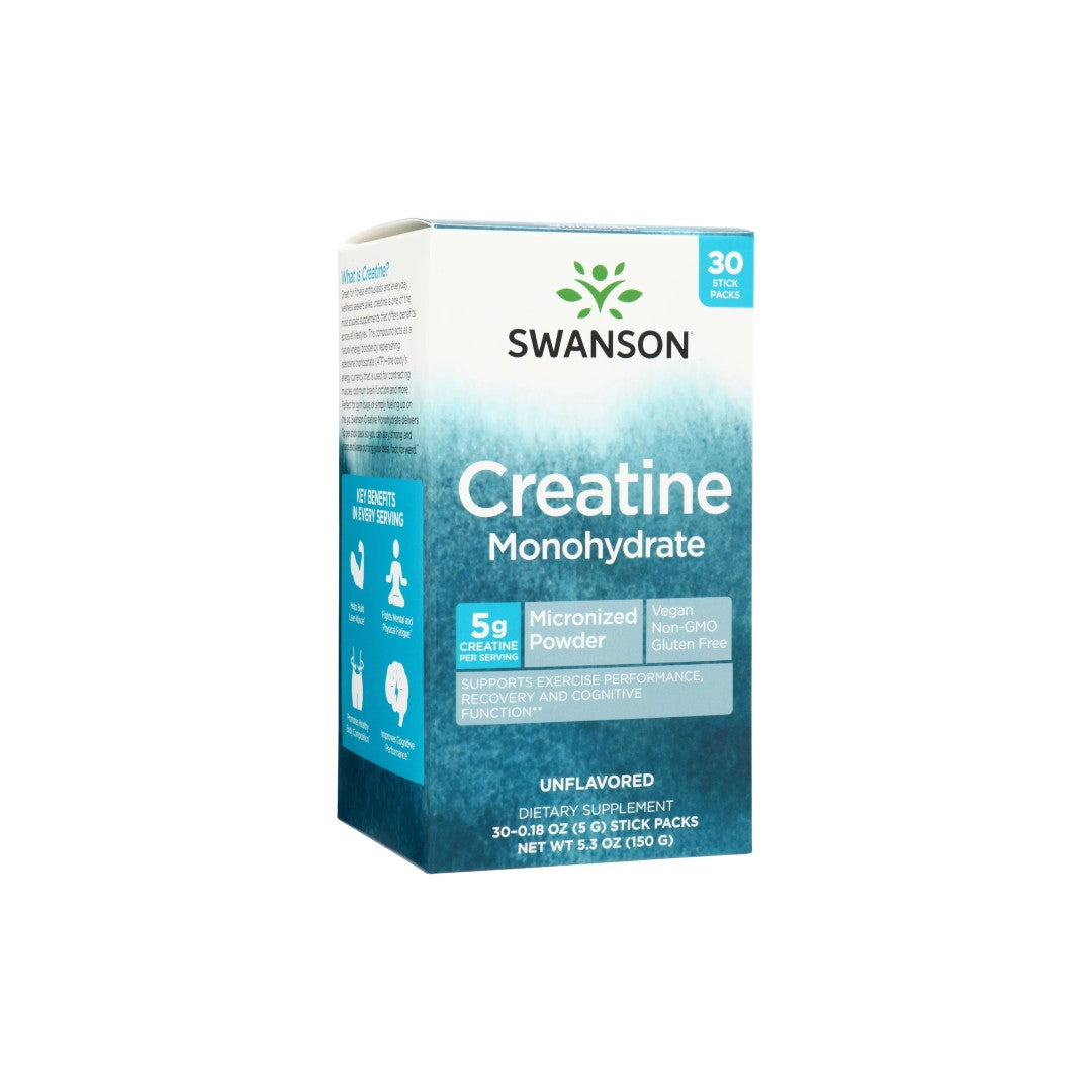 Kreatinmonohydrat, 30 Stickpacks – ohne Geschmack Swanson Health Products