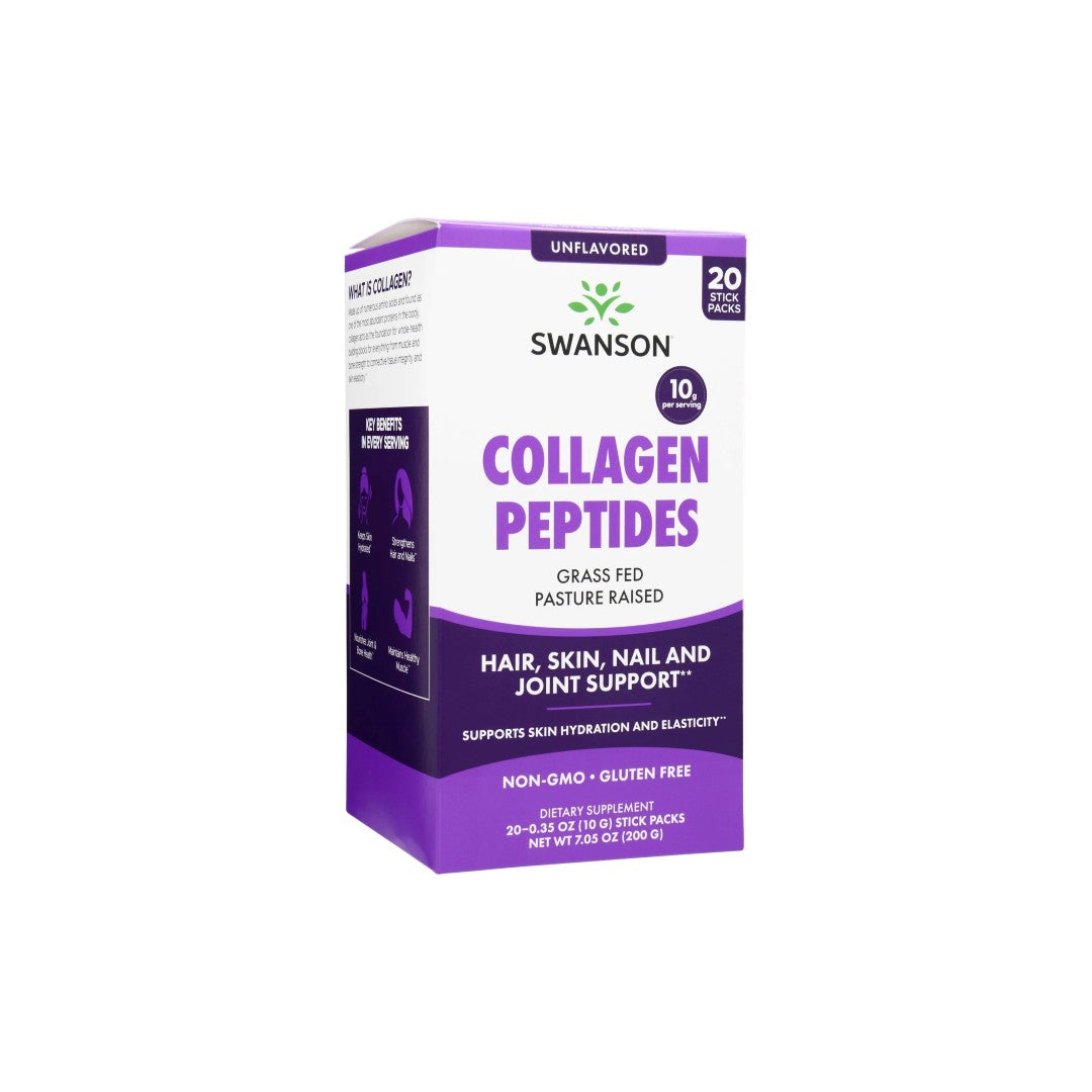 Kollagenpeptide, 20 Stickpackungen – ohne Geschmack Swanson Health Products