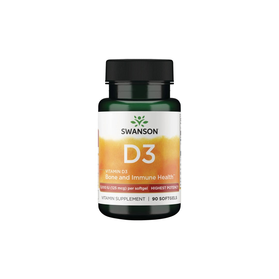 Vitamin D3 5000 IE (125 µg) 90 Weichkapseln Swanson Health Products